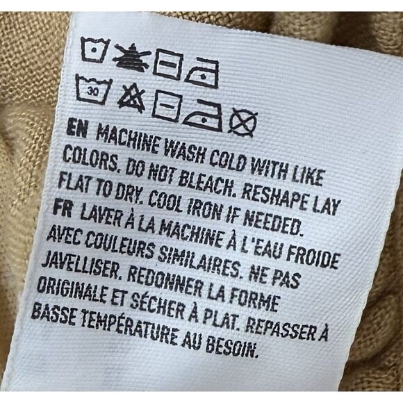 American Eagle Linen Blend Paperbag Pants XL Tan Wide Leg Belted - Picture 9 of 9